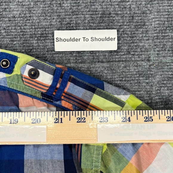 Knockout Jeans Button Up Shirt Mens 3XB Plaid Snap Roll Tab Sleeves & Shoulders - Picture 5 of 8